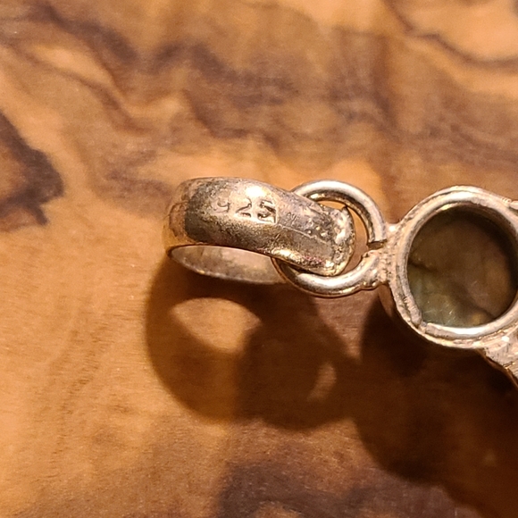 Gemstone silver pendant agate and labradorite - Picture 5 of 10